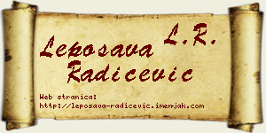 Leposava Radičević vizit kartica